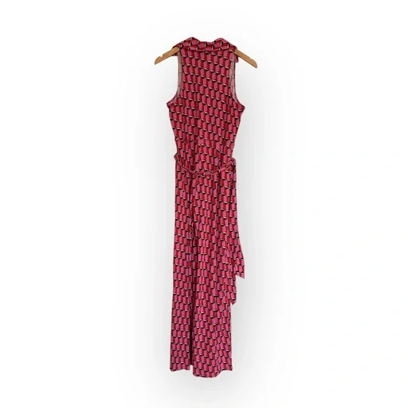 Diane von Furstenberg Geometric Wrap Jumpsuit – Size M (NWT)
